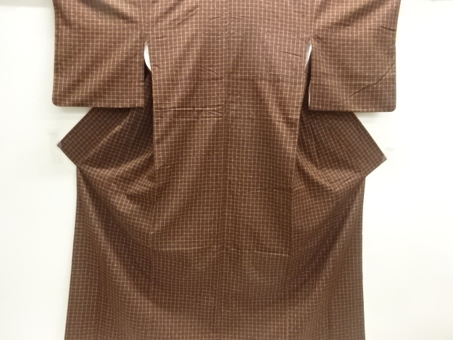 JAPANESE KIMONO / TSUMUGI / WOVEN GRID